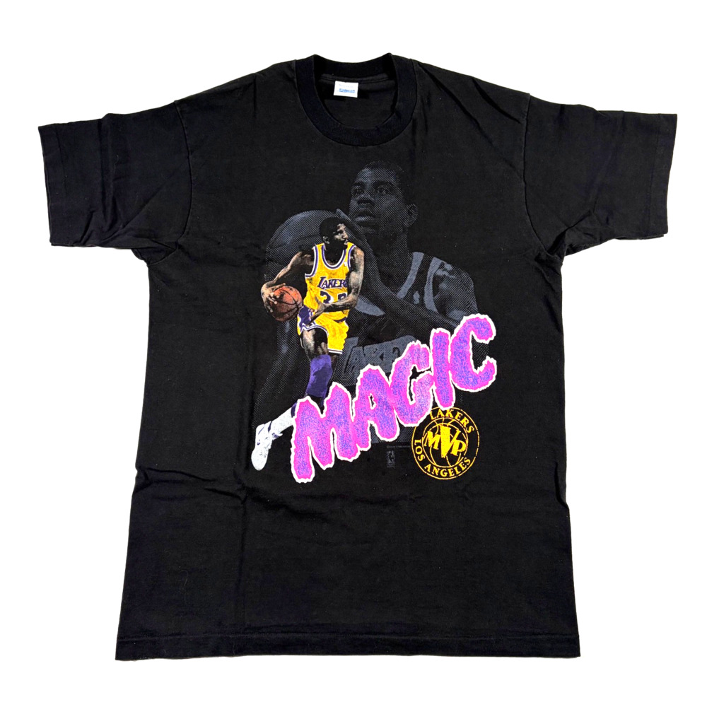 Vintage 90s Magic Johnson Shirt XL Salem Sportswear Lakers MVP Black